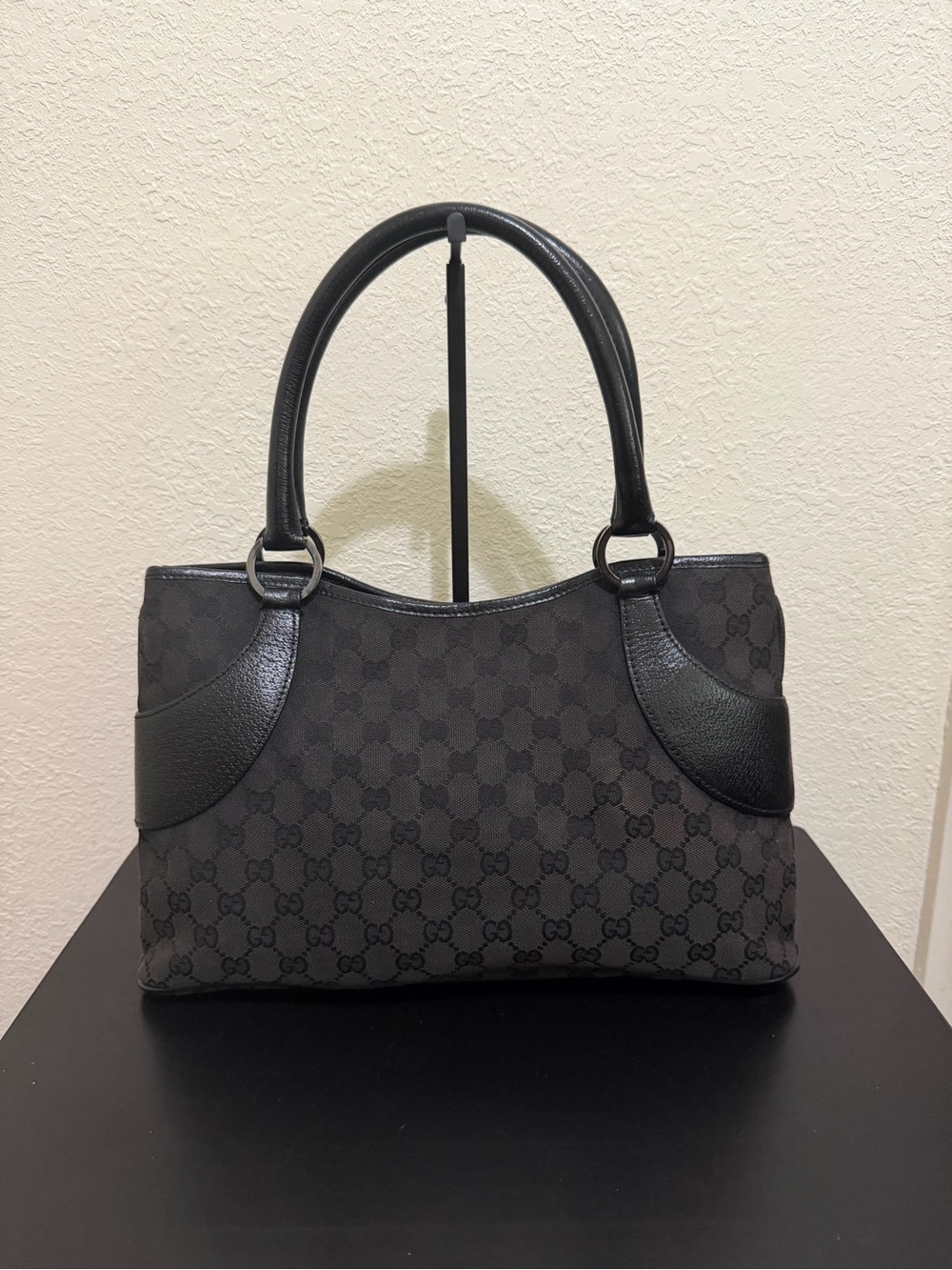 Gucci Black Monogram Shoulder Bag